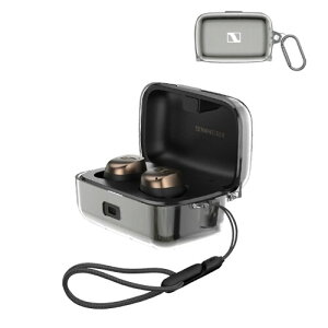 Sennheiser MOMENTUM True Wireless 4 �p �P�[�X �J�o�[ ���C�����X �C���[�z�� PC �ی�P�[�X �X�g���b�v�t�� �����h�~ �L�Y�h�~ �ϏՌ� �����[�d�\ �h�� �h�o (�N���A)