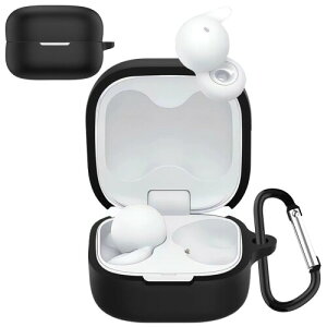 TOORQR For SONY LinkBuds Fit (WF-LS910N) �P�[�X LinkBuds Fit WF-LS910N �J�o�[ �V���R���f�� �P�[�X �ی�J�o�[ �h�� �h�o �����h�~ �L�Y�h�~ �S�ʕی� �y�� �J���r�i�t��(�u���b�N)