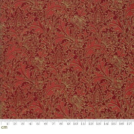 Moda 7315-16m 植物柄 シスル シーチング Best of Morris 生地 手芸用 レッド (生地巾110cm×50cm)