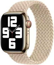 コンパチブル Apple watch バンド ブレイデッドソロループ iWatch バンド 交換用ベルト ステンレス接続部 伸縮性 通気性 apple watch Series Ultra2/Ultra/9/8/7/6/5/4/3/2/1/SE対応 38mm/40mm/41mm/42mm/44mm/45mm/49mm