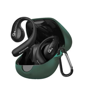 BUITFOU For Anker Soundcore AeroFit Pro �P�[�X AeroFit Pro �ی�J�o�[ AeroFit Pro �P�[�X �_�炩�� �V���R���� �����h�~ �L�Y�h�~ �ϏՌ� �h�o �y�� �����[�d�\ �J���r�i�t�� �����h�~(�O���[��)