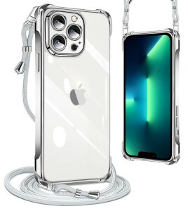 PAILAIMEN iphone 13 pro �p�� �P�[�X �N���A �l�b�N �V�����_�[ ��phone 13 pro �P�[�X �ϏՌ� �X�g���b�v�t�� �A�C�t�H��13 pro �J�o�[ ���� TPU ���^ �y�� �X�}�z �V���R�� �J�o�[ �R�t�� �΂߂���