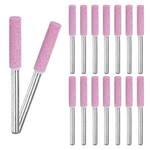M METERXITY 16パック5/32"チタンメッキダイヤモンドチェーンソーシャープナー 高硬度研削石チェーンソーシャープニングキット 電動チェーンソーシャープナー/石彫り用(3 mmピンク)