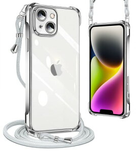 PAILAIMEN iphone 14 plus �p�� �P�[�X �N���A �l�b�N �V�����_�[ ��phone 14 plus �P�[�X �ϏՌ� �X�g���b�v�t�� �A�C�t�H��14 plus �J�o�[ ���� TPU ���^ �y�� �X�}�z �V���R�� �J�o�[ �R�t�� �΂߂���
