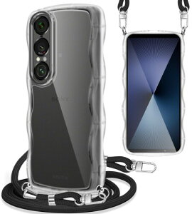 Yuanlai For SONY Xperia 1 VII �P�[�X �V�����_�[ SO-51F / SOG15 �X�}�z�P�[�X �ϏՌ� �N���A �g�^ �G�N�X�y���A1 VII �J�o�[ ���|�� �΂߂��� �R�t�� �D��X�g���b�v�t�� ���������\ ���O���\