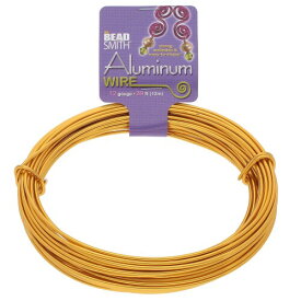Beadsmith 12ゲージ アルマイト製 ジュエリー製作用 金属ワイヤ ラッピング用 (ライトゴールド)