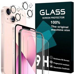 対応 iPhone 13 ガラスフイルム ガイド枠付き iphone13 ガラスフィルム 2枚 + レンズ保護フィルム 2枚 アイホン 13 液晶 保護フィルム 強化ガラス S-IP13-TM1