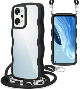 Yuanlai For OPPO Reno9 A/OPPO Reno7 A �P�[�X �V�����_�[ OPG04 �X�}�z�P�[�X �ϏՌ� �N���A �g�^ �I�b�| ���m9a/7a �J�o�[ ���|�� �΂߂��� �R�t�� �D��X�g���b�v�t�� ���������\ ���O���\ (