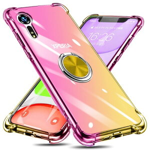 Xperia XZ �P�[�X Xperia XZS �P�[�X �����O�t�� �N���A TPU �O���f�[�V�����F SO-01J SO-03J SOV34 SOV35 �g�уJ�o�[ �ϏՌ� ���� �ԍڃz���_�[�Ή� ��̌^ �����h�~ �h�o �ό`�h�~ �S�ʕی� �\�j�[ �G