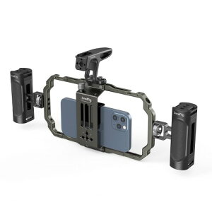 SmallRig X}[gtHp iPhone16/15 / 15Pro / 15Pro Max/14/12ȂǑΉ Huawei P40/P40 Pro/Galaxy S20 5Gp ėp Vlog rfIBe R}[VBe Bep nhwhLbg X}zp P[WLbg 3