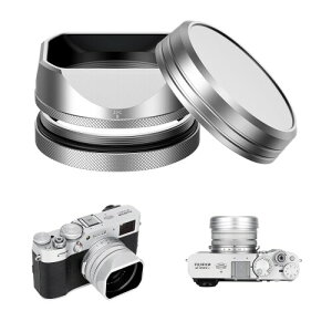 JJC Fujifilm X100VI X100V �X�N�G�A���^�������Y�t�[�h �t�[�h�L���b�v+�A�^�u�^�[�t�� 49mm�t�B���^�[�ƕ��p�\ �A���~�j�E�������� ������\�� ���˖h�~ �����Y�ی� �N���V�b�N�ȃX�N�G