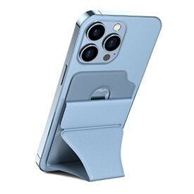 WatNAL マグネットスマホスタンド MagSafe対応 iPhone 12シリーズ/iPhone 13シリーズ兼用 カードケース機能 フロートタイプ角度調節 薄型軽量 折り畳み式 複合材質 磁石内蔵 (ブラック)