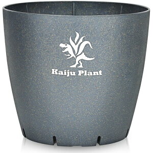 Kaiju Plant 怪獣ポットEco4.5 スリット鉢 4.5号 麦わら再生プラ鉢 植木鉢 アガベ 塊根 サボテン (グレー/ロゴ)