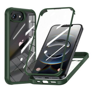 MQman iPhone16e �P�[�X ���ʓ��� �O�ʃK���X+�w��PC�v���[�g 360°�S�ʕی� 100����ʃ^�b�`���x �ϏՌ� �����K���X �t�����g+�o�b�N�v���[�g �y�� ���C�����X�[�d�Ή� �O�� ���� �J�o�[ (��, iP