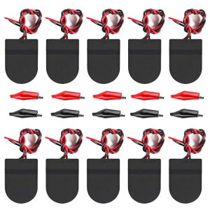 DIANN 10pcs CR2032 Battery Holder 3V Battery Storage Box Cover CR2032 Button Cell Holder Button Cell Holder with On-Off Switch and 5 Pairs Alligator Clip (Black)