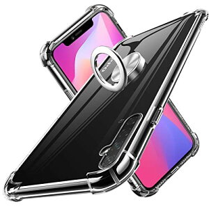 OPPO Reno3 A ケースリング 透明 クリア TPU 薄型 リング付き 回転リング 車載ホルダー対応 ケース 黄変防止 耐衝撃 米軍MIL規格取得 滑り止め 指紋防止 カメラ保護 TPU カバーN408-47