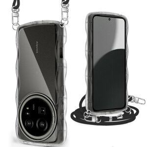 AQUOS R9 Pro �P�[�X �N���A �V�����_�[ �X�g���b�v�t�� AQUOS R9 Pro SH-54E �J�o�[ �l�C �S�ʕی� ���� �X�}�z�P�[�X �񂩂� ���|�� TPU ���^ �y�� ���O���\ ���������\ ���C�����X�[�d�Ή�