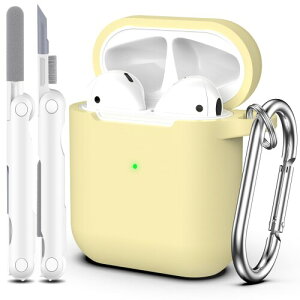 MHYALUDO AirPods P[XJo[AAirPods  2 Ƒ 1 p̃\tgVRՌzیP[XAXL^b`L[`F[ƃN[jOLbgtAtg LED ACG[