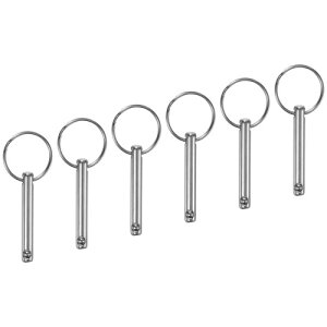M METERXITY 6パック リリースピン 1/4インチ(6mm)直径 1.38インチ(35mm)使用長さビミニ トップピン 船舶/ボート/トレーラー用 1.77インチ(45mm)全長炭素鋼製ハードウェアピン