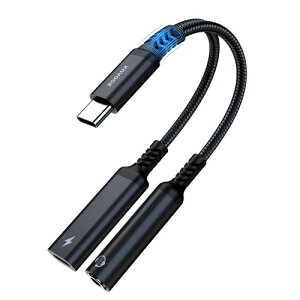 ZOOAUX 2in1 USB-C to 3.5mm I[fBIϊA_v^[ ^CvC Cz ϊ PD 60W [d DAC Hi-Res iPhone 15 Pro Max Galaxy S24 /S23 Pixel 8 i-Pad Pro/Air ubN
