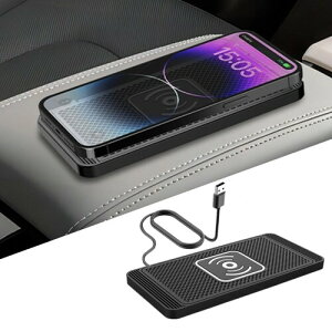 AUSTYLCO �ԍڃ��C�����X�[�d�� �ԗp���C�����X�[�d�p�b�h �Ԃ̏[�d�� �Ԃ̃_�b�V���{�[�h����~�߃}�b�g �g�ѓd�b�����[�d�}�b�g ���C�����X�[�d�� �X�}�[�g�t�H���p Qi�@��Ή� (Large-Ty