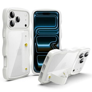 iPhone 17 Pro Max �p �P�[�X �N���A �X�^���h�@�\ �A�C�t�H�� 17 Pro Max �p �X�}�z�P�[�X �O�[�O�� �ϏՌ� �J�o�[ ���� �y�� ���^ ������� �l�C �X�g���b�v�z�[�� (�z���C�g)