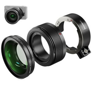 NEEWER �L�p�����Y ZV-1 II(ZV-1 M2)�J�����ɑΉ� 2 in 1 HD 18mm�L�p+10�{�ǉ��}�N�������Y �G�N�X�e���V�����`���[�u�t�� �o���l�b�g�}�E���g �J�����ʐ^�B�e�A�N�Z�T���[ LS-86