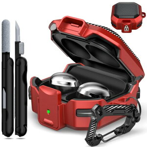 RFUNGUANGO Samsung Galaxy Buds 2 Pro/Buds Pro/Buds Live/Buds 2 �P�[�X�J�o�[/Galaxy Buds FE (2023) �p�A�L�[�`�F�[��/�W�b�p�[/�N���[�i�[�L�b�g�t�� (�����h�~���b�N) �t���~���^���[�J�[�{���t�@�C�o�[�P