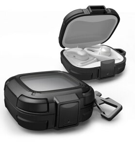 Dexnor for SHOKZ OpenFit Air�P�[�X �����h�~���b�N�t�� �ϏՌ��� ���ȃo���p�[�P�[�X �ی�J�o�[ �J���r�i&�L�[�����O&�N���[�i�[�L�b�g�t�� - �u���b�N