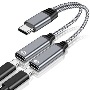 �^�C�vC ��� 2in1 �C���z�� �ϊ��A�_�v�^ �f���A��USB-C�w�b�h�t�H��&�[�d�A�_�v�^ DAC���� 24bit/96KHz Hi-Fi����(PD 60W�}���[�d) �i�C�����ґg���C���[ ���ʒ���/�ʘb/���y�Ή� Phone 16/15�V���[