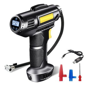 WovtedGARvbT[ 4000mahC d USB[d ő刳150PSI ~ LCDfW^\ LEDCg /[hoCN/{[//oCN/NXoCNΉ {戵 (