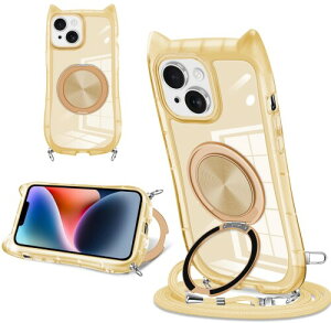 iPhone 14 Plus �p �X�}�z�P�[�X �L���f�U�C�� �V���v���Ńt�@�b�V���� 360° ��]�X�^���h�t�� iPhone 14 plus �X�}�z�P�[�X ����~�� ���΂ݖh�~ �S�ʓI�ȕی� �������߉\�ȃl�b�N�X�g���b�v