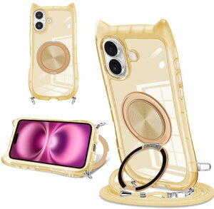 iPhone 16 Plus �p �X�}�z�P�[�X �L���f�U�C�� �V���v���Ńt�@�b�V���� 360° ��]�X�^���h�t�� iPhone 16plus �X�}�z�P�[�X ����~�� ���΂ݖh�~ �S�ʓI�ȕی� �������߉\�ȃl�b�N�X�g���b�v