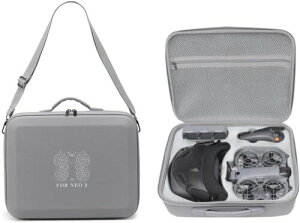DJI Neo 2�p �h�����[�P�[�X�A�S�[�O�� N3/RC Motion 3�Ή��A�ϏՌ��ی�L�����[�o�b�O�A���s�p�|�[�^�u�� (�O���[)