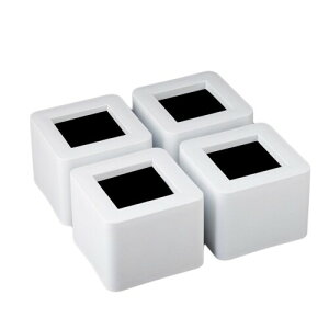 テーブル・ベッドの高さ調節が簡単にできる ベッドの高さをあげる足 4個セット 高さを上げる 高さ調節脚 こたつ 継足し 継ぎ足 テーブル脚台 高さ調整 暖房器具 (耐荷重1000kg) 正方形 ホ