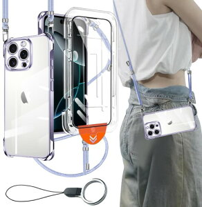 xiusiteli iPhone 13 Pro Max �p �P�[�X �N���A �J�o�[ �V�����_�[ �l�b�N (1���K���X�t�B�����t��) �ϏՌ� �S�ʕی� �A�C�t�H��13promax ��|���P�[�X ���^ �V���R�� TPU �R�t�� �΂߂��� ���O����
