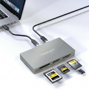 TREBLEET 5-in-1 �h�b�L���O�X�e�[�V���� & �J�[�h���[�_�[ CFexpress Type A & Type B/SDXC UHS-II/MicroSD �Ή� USB 3.2 Gen 2 (10Gbps) �O�t��SSD�P�[�X�@�\ �⏕�d���|�[�g�t�� Mac/Windows/iPad �Ή�