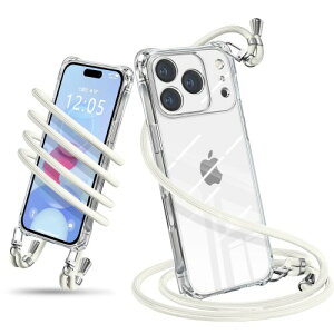Wodiguson �p�� iPhone 17 Pro Max �P�[�X �V�����_�[ �N���A �J�o�[ ���|�� �΂߂��� ��|���P�[�X �ϏՌ� �S���� TPU ���^ �y�� �g�уP�[�X �R�t�� �l�b�N�X�g���b�v ���������\ ���O���\