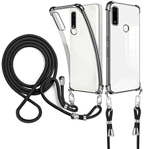 weiaoluo Arrows We F-51B ケース クリアショルダー Arrows We スマホケース Arrows We FCG01 カバー 耐衝撃 薄型 TPU 軽量 肩がけ 首掛け 紐付きバンパー カバー ストラップ付き ストラップホール付き