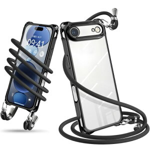 Wodiguson �p�� iPhone Air �P�[�X �V�����_�[ �N���A �J�o�[ ���|�� �΂߂��� ��|���P�[�X �ϏՌ� ���� TPU ���^ �y�� �g�уP�[�X �R�t�� �l�b�N�X�g���b�v ���������\ ���O���\ �����h