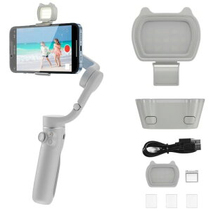 Osmo Mobile 7 Pro/7/OM6/OM 5/OM4 SE/SEΉ ⏕Lbg }OleBbNtBCCg|[^uLEDCg,^ 200 mAh[d 2500k-6800k,3Fx\ X}[g JCg ⏕Ɩ USB[d