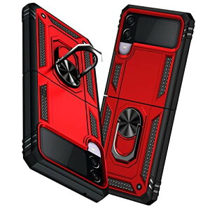 TMUJWS Samsung Galaxy Z Flip3 5G ケース リング付き 耐衝撃 衝撃吸収 傷防止 全面保護 カメラ保護 スタンド付き TPU+PCバンパー 指紋防止対策 ギャラクシー ゼット フリップ3 5g ケース 6.7インチ 二