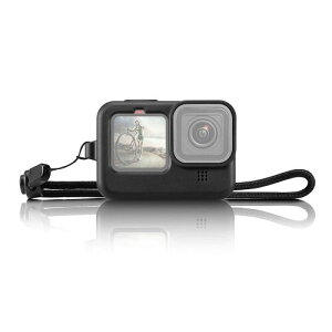 PULUZ �V���R���ی�P�[�X GoPro Hero 9/10/11 Black��p �\�t�g�P�[�X �V���R���y�ʃR���p�N�g �ϏՌ���/�h�o/�S�ʕی�/�n���h�X�g���b�v&�����Y�J�o�[�t�� (��)