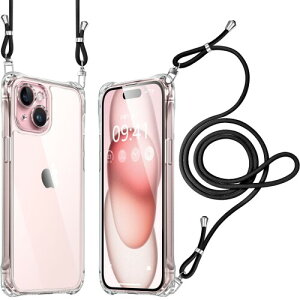 iPhone 15 Plus �P�[�X �V�����_�[ �N���A �ϏՌ� �����Y�ی� �A�C�t�H��15 plus �X�}�z�P�[�X ���|�� �񂩂� �΂߂��� ��|�� �J�o�[ ���߉\�� ���� �����h�~ �c/�� �����h�~ 2WAY �i�u���b�N