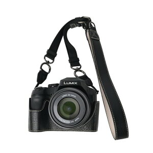VOVMOEYA �J�����P�[�X For Panasonic Lumix DC-FZ80D/FZ82D/FZ85D�AFZ80D/FZ82D/FZ85D �{�f�B�P�[�X�APU���U�[ D��l�W���t���A��ʊJ�A�d�r�����A�S�ʕی�A�X�g���b�v�t�� - �u���b�N