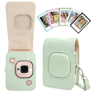 HIYQIN for Fujifilm Instax Mini LiPLAY �P�[�X�A�`�F�L�t�B���� �ی�o�b�O instax Liplay�ی�P�[�X Mini LiPLAY �J�����J�o�[ �V�����_�[�X�g���b�v�t�� �}�O�l�b�g�t�H�g�t���[���t�� PU���U�[(�O���[