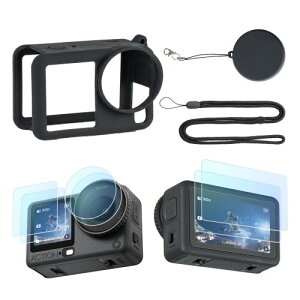 HSU DJI Osmo Action 6�Ή� �V���R���P�[�X �K���X�ی�t�B�����Z�b�g �����Y�J�o�[ �����h�~ �ϏՌ� �����h�~ �J�����A�N�Z�T���[