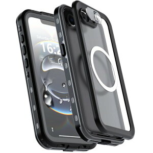 UMITTOS iPhone 16e 用 ケース 防水 衝撃吸収 水中撮影対応 顔認証対応 全面保護 防雪 防塵 滑り止め 手持ちやすい 頑丈 耐衝撃 ストラップ付き 雨の日、お風呂など適用(6.1インチ)