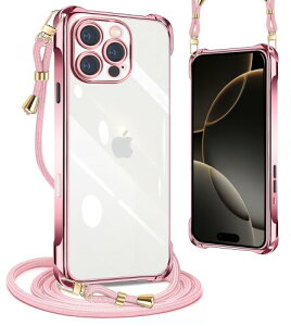 PAILAIMEN iphone 16 pro �P�[�X 2024�N���� �N���A �l�b�N �V�����_�[ �ϏՌ� �X�g���b�v�t�� iphone16 pro�X�}�z�P�[�X �A�C�t�H��16 pro �J�o�[ ���� TPU ���^ �y�� �X�}�z �V���R�� �J�o�[ �R�t�� ��