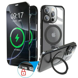 smhokesu iPhone 16 Pro pKXP[X MagSafeΉ @\BX^hEcΉ 360°SʕیEKX Ot  ̌^JYی bLop[ ϏՌ CAX[